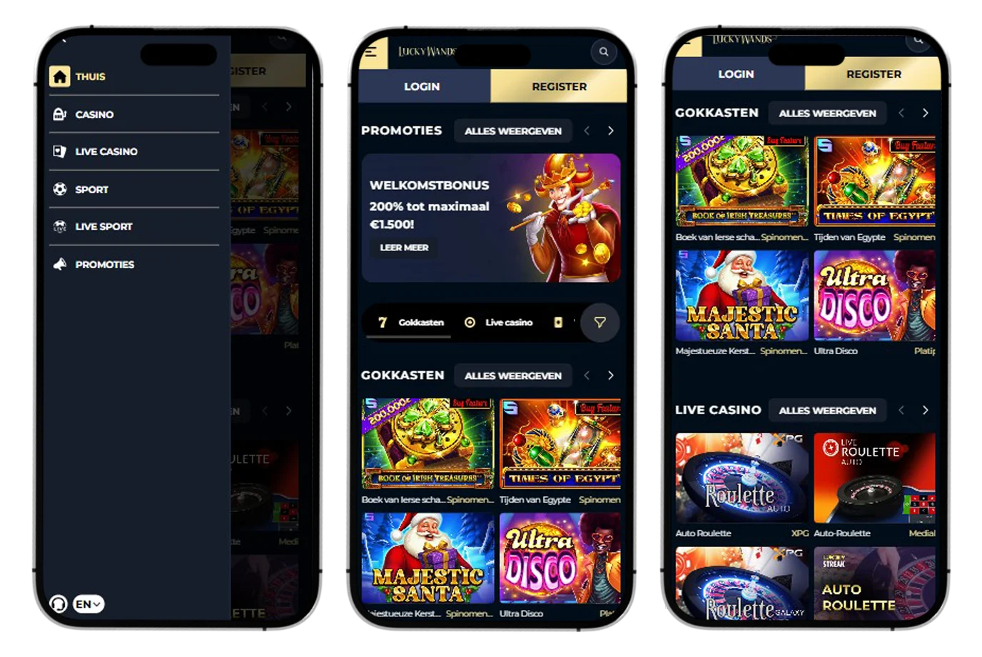 Lucky Wands Casino Mobiele versie en app